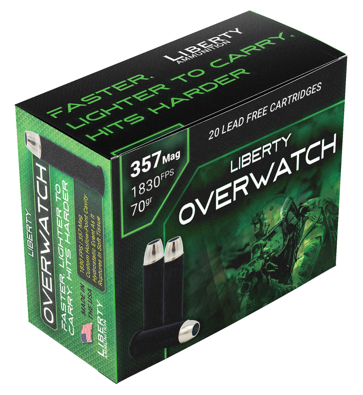 Liberty Ammunition LAOW357701830 OverWatch Open Cavity Design  70 Grain .357 Magnum