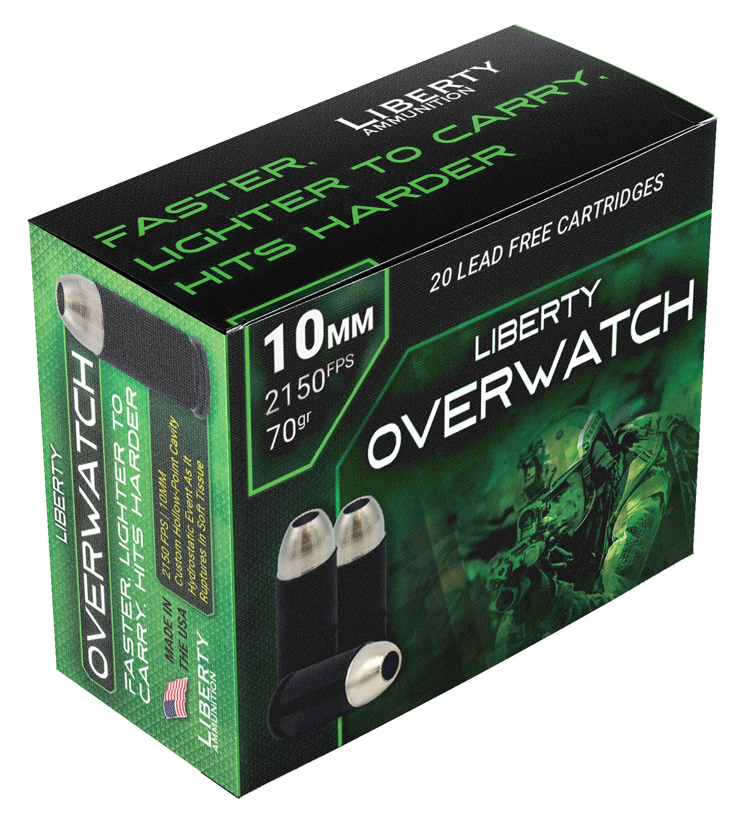 Liberty Ammunition LAOW10MM702150 OverWatch Open Cavity Design  70 Grain 10mm Auto