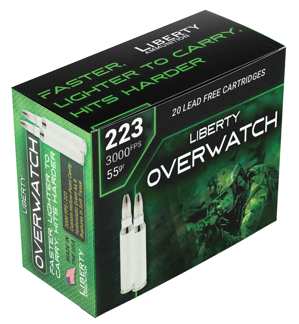 Liberty Ammunition LAOW223553000 OverWatch Fragmenting Hollow Point  55 Grain .223 Remington