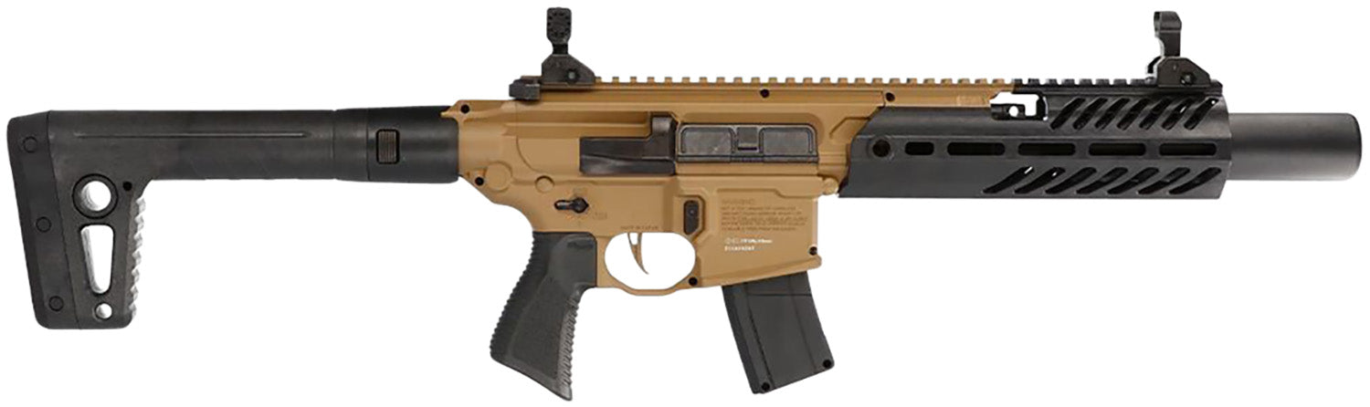 Sig Sauer MCX Canebrake CO2 Air Rifle .177 Pellet 30rd FDE Metal Receiver Flip-Up Sights