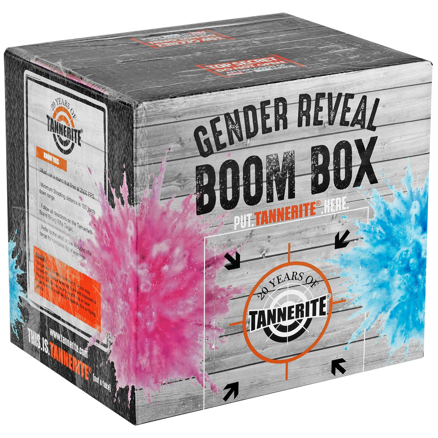 Tannerite GRKB Gender Reveal Boom Box 1 lb Blue Binary Rifle Target with 10 lbs Colored Powder