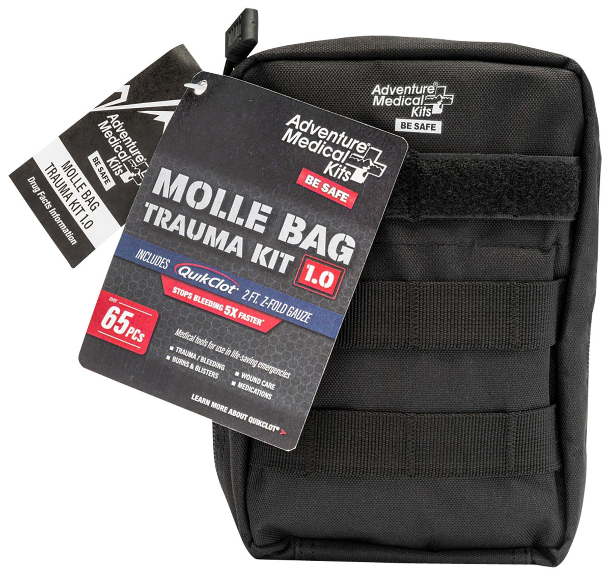 Adventure Medical Kits MOLLE Bag Trauma Kit 1.0 with QuikClot Dressing - Black