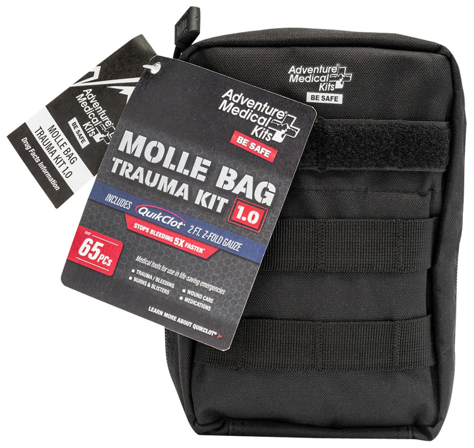 Adventure Medical Kits MOLLE Bag Trauma Kit 1.0 with QuikClot Dressing - Black