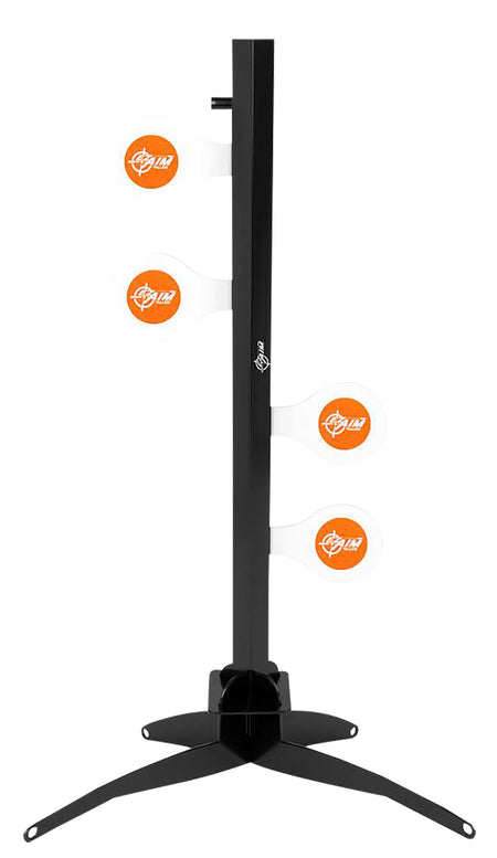 EZ-Aim Speed Zone Rimfire Dueling Tree Target Stand with 4 Steel Paddles, Orange/White