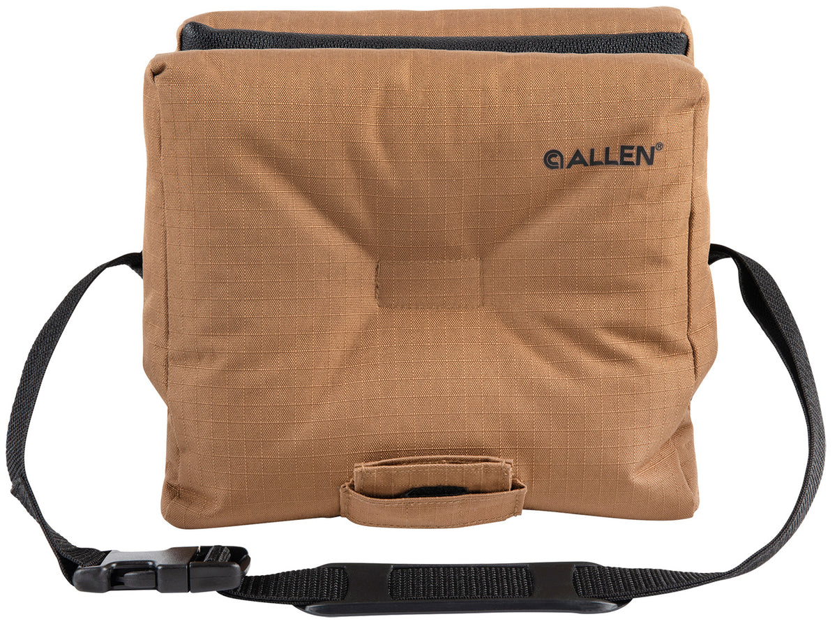 Allen 18420 Bench Shooting Bag Empty Black Tan 600D Polyester with Collapsible Funnel