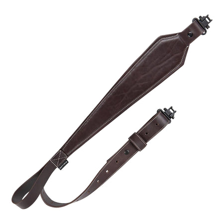 Heritage Cases 8511 Plain Dark Mahogany Leather Rifle Sling 28"-35" OAL