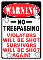 Rivers Edge 12"x17" No Trespassing Warning Embossed Tin Sign