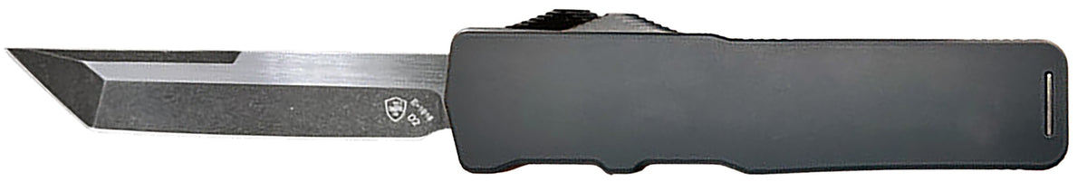 Templar Knife XMBR221 Premium LW Excalibur Slim OTF Tanto 3.25" Black Oxide D2 Blade, Black Aluminum/Rubber Handle