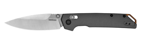 Kershaw 2038 Iridium Full Size 3.40" Folding Spear Point Plain Satin/Stonewashed D2 Steel Blade, Gray Anodized Aluminum Handle with Pocket Clip