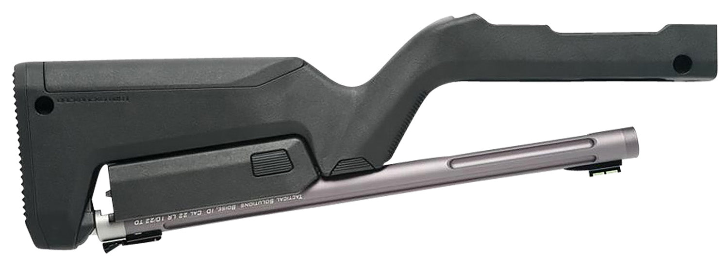Tactical Solutions TDCGMGBBLK X-Ring Takedown Barrel and Stock Combo 22 LR 16.50" Gunmetal Gray Fluted Threaded Fiber Optic Sight Black Magpul Backpacker Stock for Ruger 10/22 Takedown