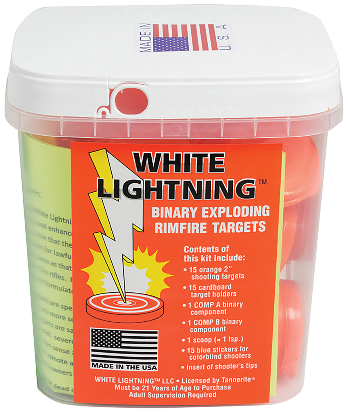 Tannerite White Lightning Rimfire Impact Target Kit with Catalyst and Hi-Viz Dots 90 Targets