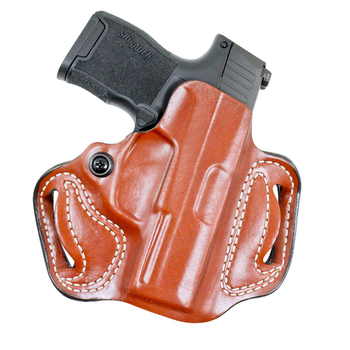 DeSantis Gunhide Mini Slide OWB Tan Leather Belt Slide Holster for Sig P365 Right Hand
