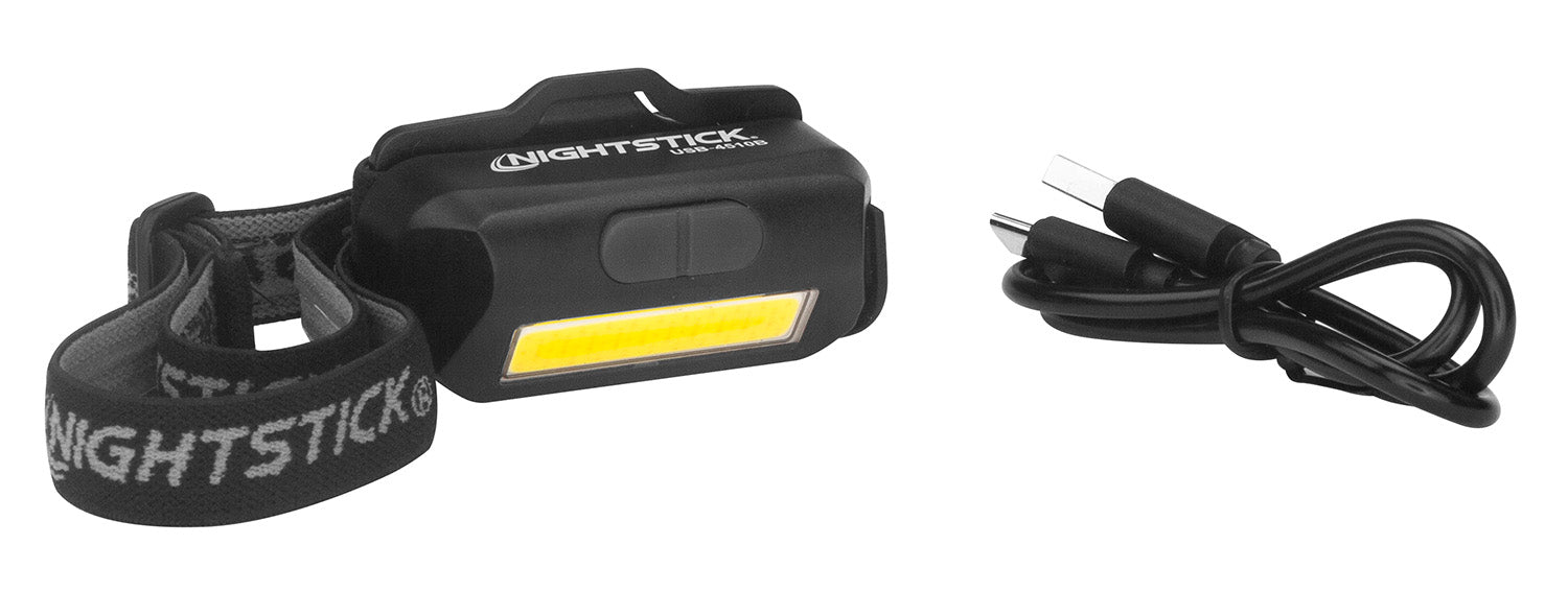 Nightstick USB-4510B Multi-Flood Headlamp Black 250 Lumens Green/Red/White LED Clip-On/Strap USB-C