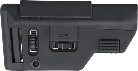 B5 Systems Precision Black Adjustable AR-Platform Buttstock with Cheek Riser