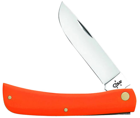 Case 80512 Sod Buster 3.30" Folding Skinner Pocket Knife Mirror Polished Tru-Sharp SS Blade, Smooth Orange Synthetic Handle