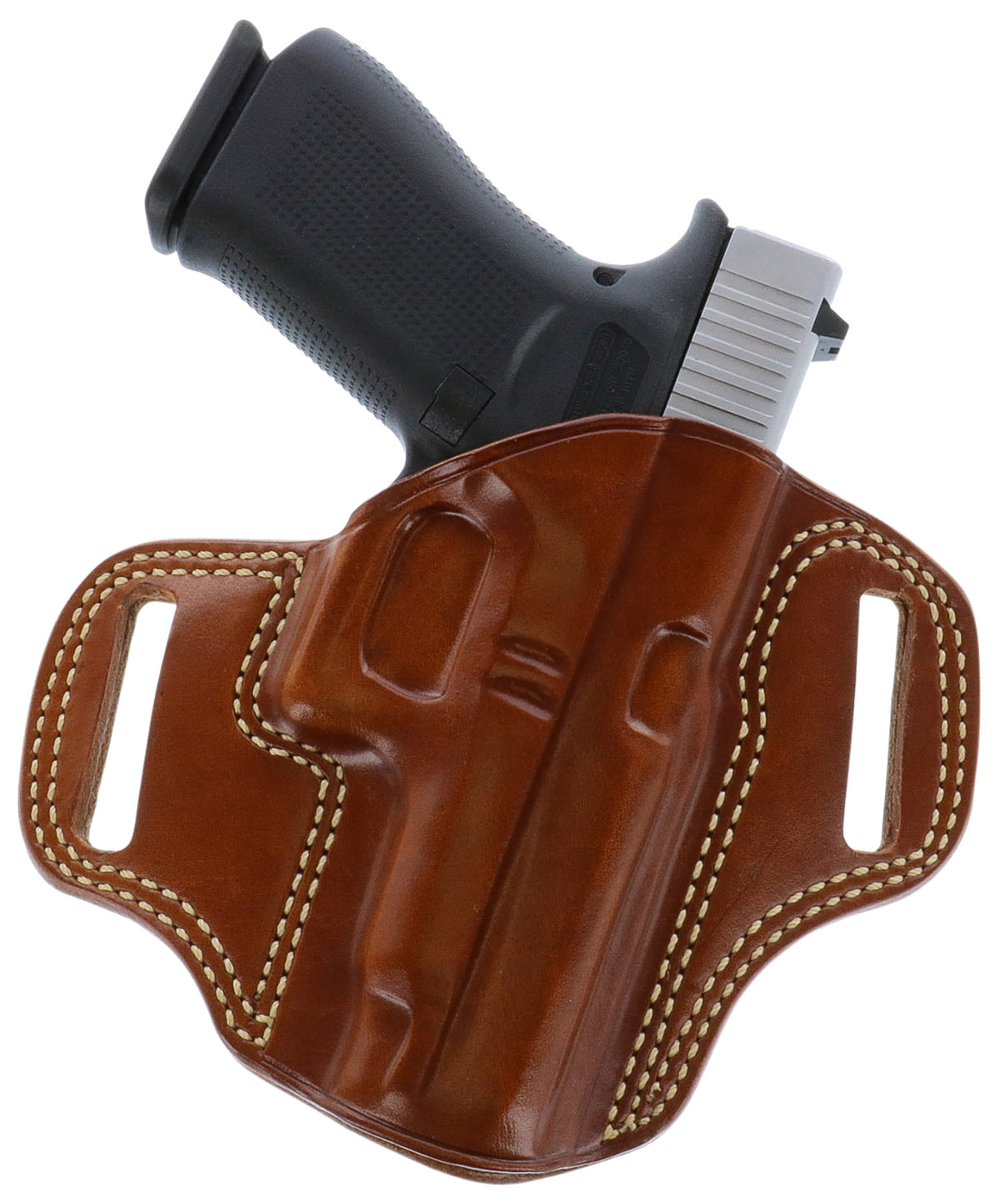 Galco Combat Master OWB Tan Leather Belt Slide Holster Fits Browning Hi-Power Springfield SA-35 Girsan MC P35 Right Hand