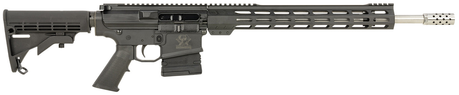 Great Lakes Firearms GL10308SSBLK AR-10 308 Win 20+1 18" Stainless, Black Rec, M-Lok Handgaurd, Carbine Stock, A2 Grip, Muzzle Brake