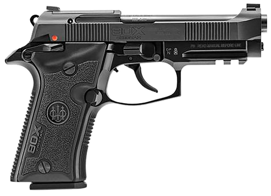 Beretta USA J80XBLK13 80X Cheetah 380 ACP 13+1 3.90" Black Optic Ready/Serrated Slide, Black Anodized Aluminum Frame w/Picatinny Rail & Beavertail