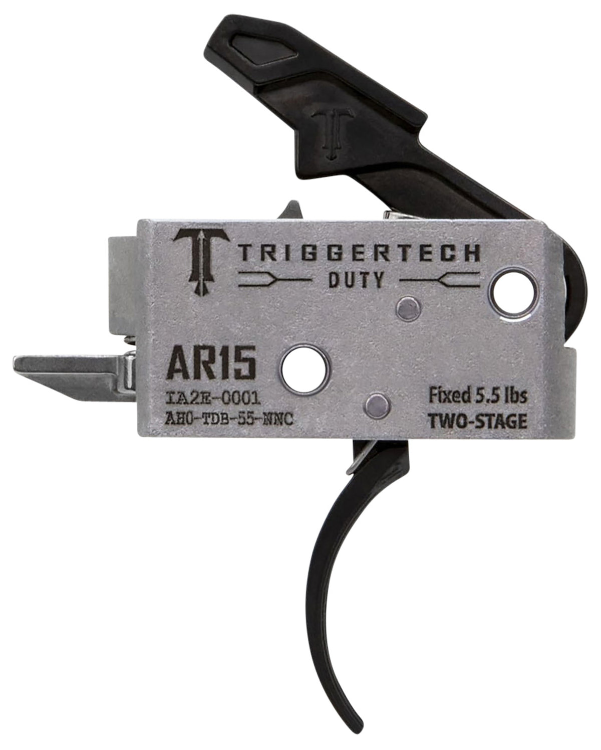 TriggerTech AH0TDB55NNC Duty Mil-Spec Two-Stage Curved Trigger, 5.5 lbs for AR-15