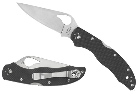 Spyderco Byrd Harrier 2 Folding Knife 3.39" 8Cr13MoV Part Serrated Drop Point Stonewashed Blade Black G10 Handle BY01GPS2