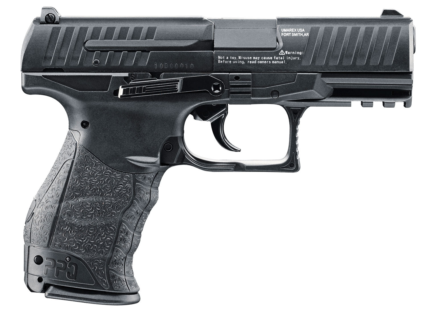 Umarex Walther PPQ CO2 Air Pistol .177 Cal 8rd 3.30in Black Adjustable Rear Sight