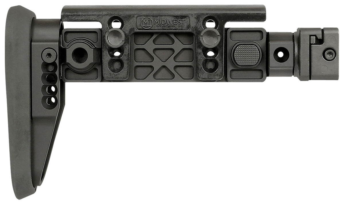 Midwest Industries MIAKALPHAFS Alpha Side Folding Stock Black Synthetic Adjustable Cheekrest for AK-Platform 1913 Picatinny