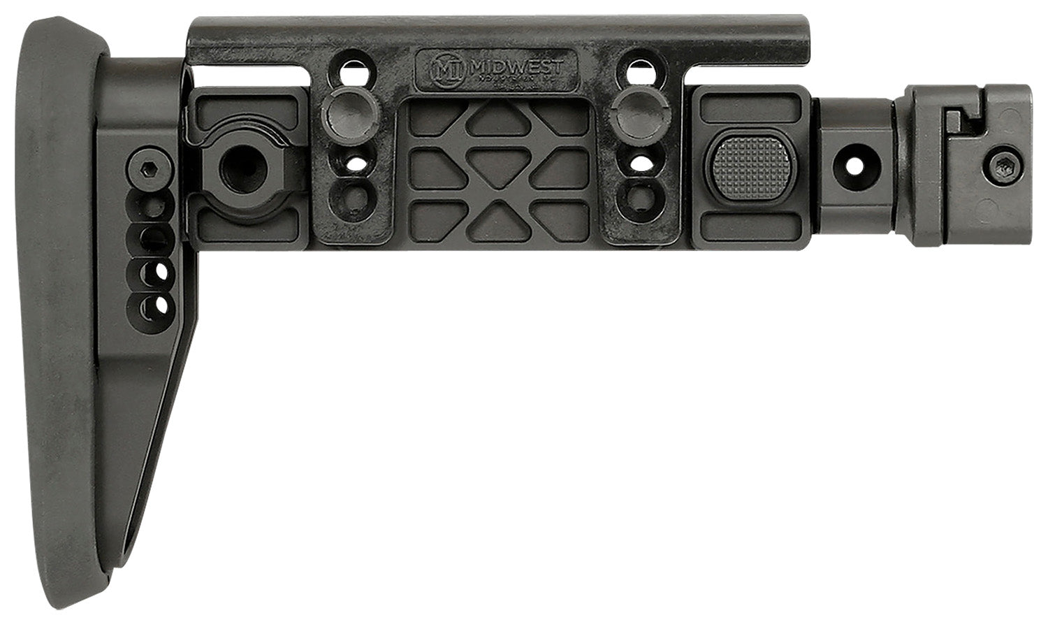 Midwest Industries MIAKALPHAFS Alpha Side Folding Stock Black Synthetic Adjustable Cheekrest for AK-Platform 1913 Picatinny