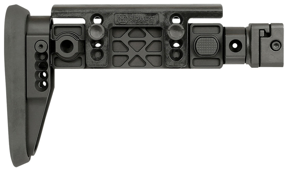 Midwest Industries MIAKALPHAFS Alpha Side Folding Stock Black Synthetic Adjustable Cheekrest for AK-Platform 1913 Picatinny