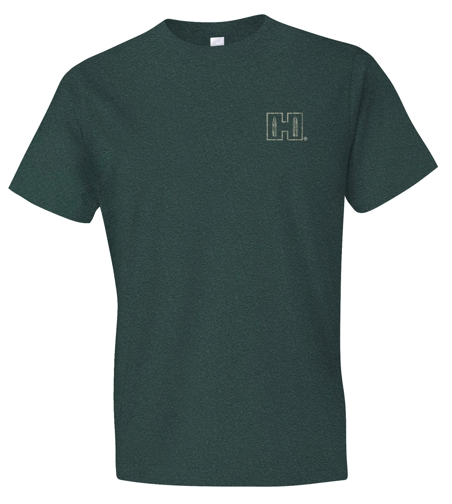 Hornady Double Rocker T-Shirt Olive Heather Cotton/Polyester/Rayon Short Sleeve Semi-Fitted Large