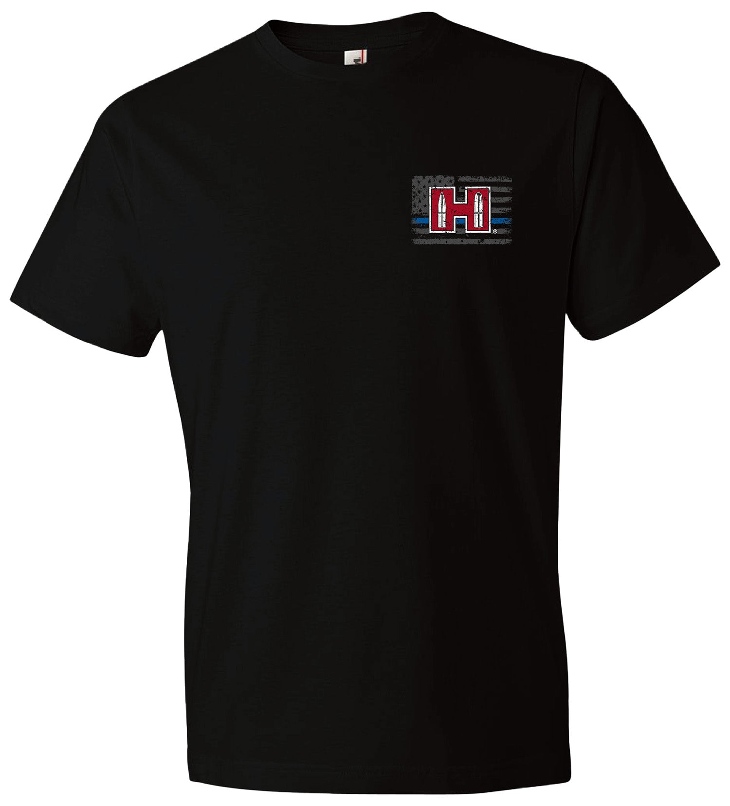 Hornady 30761 POW Blue Line Black Short Sleeve T-Shirt Small