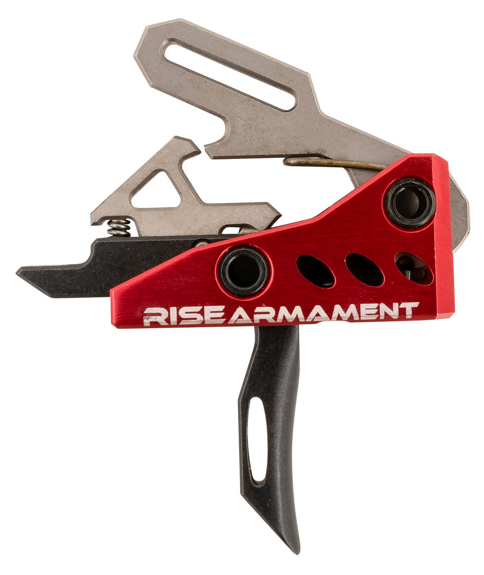 Rise Armament RA535BLKARP RA-535 Advanced Performance Single-Stage Straight Trigger 3.50 lb Red Housing Black for AR-Platform with Pins