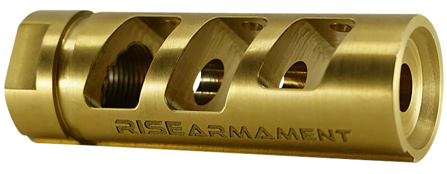 Rise Armament RA701223TIN RA-701 Compensator Gold Nitride Titanium 1/2"-28 tpi for 22 Cal AR-15