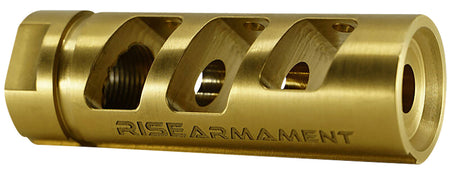 Rise Armament RA701223TIN RA-701 Compensator Gold Nitride Titanium 1/2"-28 tpi for 22 Cal AR-15