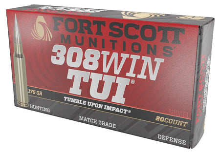 Fort Scott Munitions 308175SCV2 Tumble Upon Impact (TUI) Solid Copper Spun CS 175 Grain .308 Win / 7.62x51mm