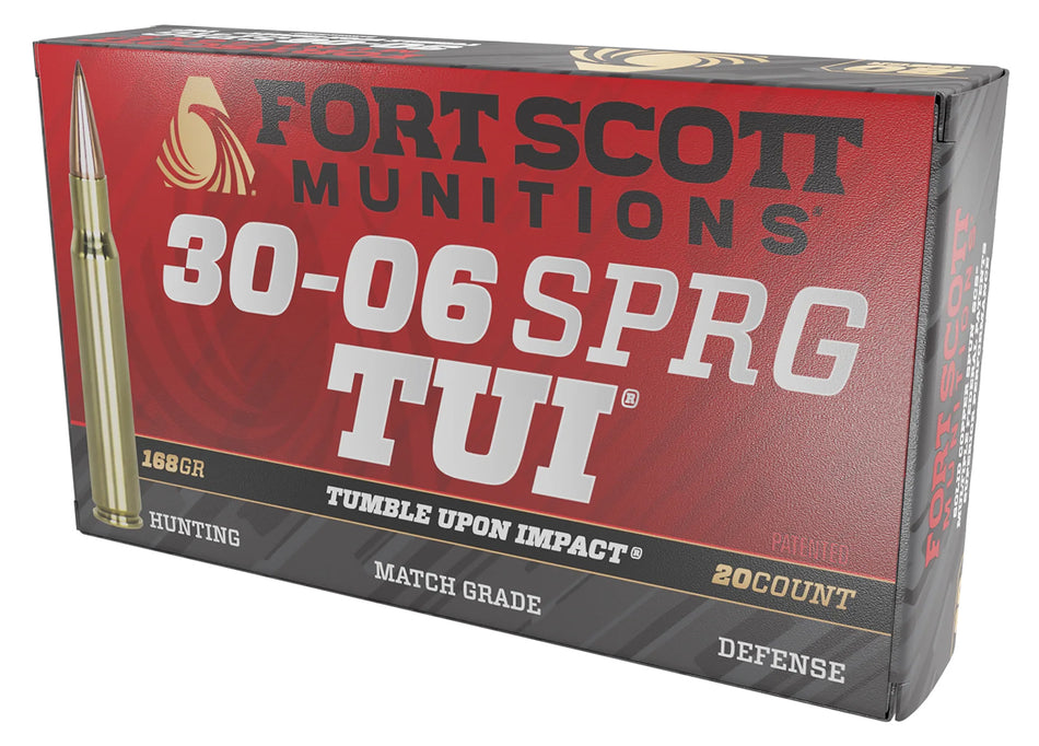 Fort Scott Munitions 3006168SCV Tumble Upon Impact (TUI) Solid Copper Spun CS 168 Grain .30-06 Springfield
