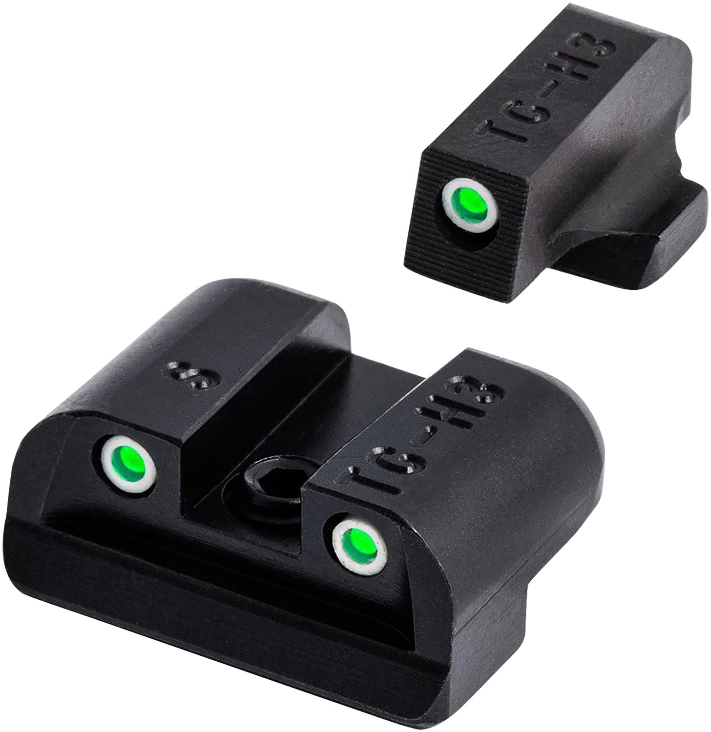 TruGlo TG231S2 Tritium Green Front & Green Tritium Rear Night Sight Set Black