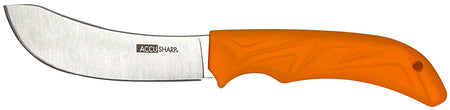 AccuSharp 732C 4" Fixed Butcher Knife - Plain Stainless Steel Blade with Blaze Orange Anti-Slip Rubber Handle