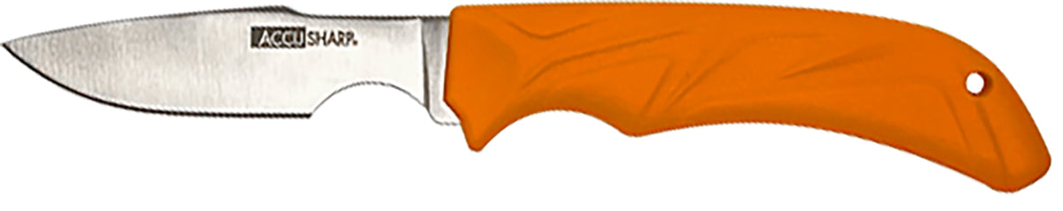 AccuSharp 731C Fixed Caping Knife 3.50" Stainless Steel Blade - Blaze Orange Ergonomic Anti-Slip Handle with Nylon Sheath