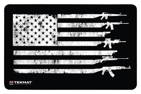 TekMat USA Gun Flag Rubber Door Mat Black/White 25"x42"