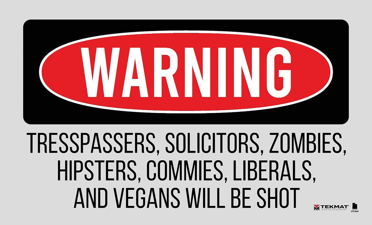 TekMat Trespassers Will Be Shot Rubber Door Mat Multi-Color 25"x42"