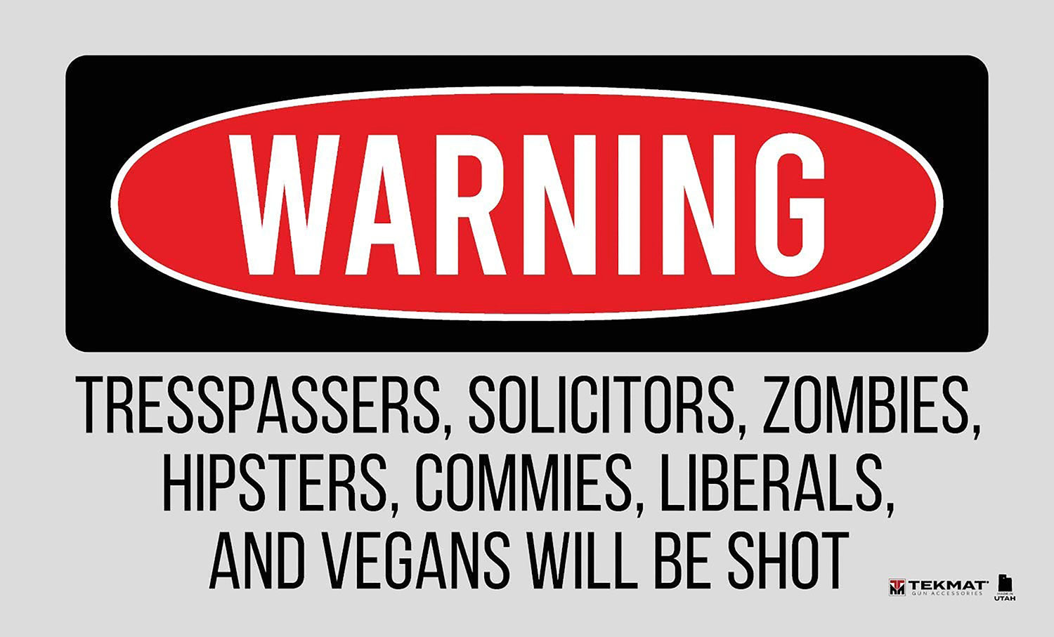 TekMat Trespassers Will Be Shot Rubber Door Mat Multi-Color 25"x42"