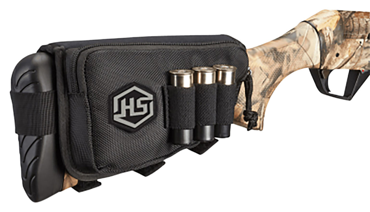 Hunters Specialties 01621 Shotgun Buttstock Shell Holder with Pouch Black Polyester 3rd
