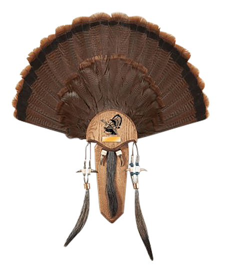 Hunters Specialties Three Beard Turkey Mounting Plaque with Fan and Spur Display