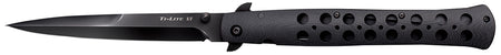Cold Steel CS26C6AA Ti-Lite 6" Folding Spear Point Plain Black DLC Coated S35VN SS Blade Black G10 Handle with Belt Clip