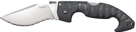 Cold Steel CS21SS Spartan 4.5" Folding Clip Point Serrated AUS-10A Blade Black Griv-Ex Handle with Belt Clip