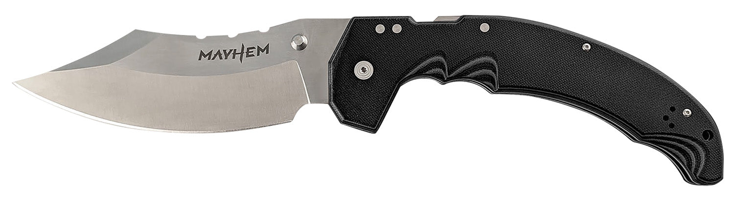 Cold Steel CSFL60DPLM Mayhem 6" Folding Clip Point Cleaver AUS-10A Blade Black G10 Handle with Pocket Clip
