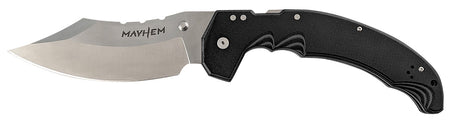 Cold Steel CSFL60DPLM Mayhem 6" Folding Clip Point Cleaver AUS-10A Blade Black G10 Handle with Pocket Clip