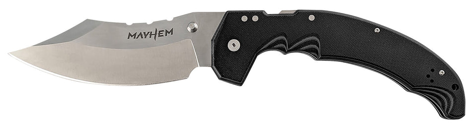 Cold Steel CSFL60DPLM Mayhem 6" Folding Clip Point Cleaver AUS-10A Blade Black G10 Handle with Pocket Clip