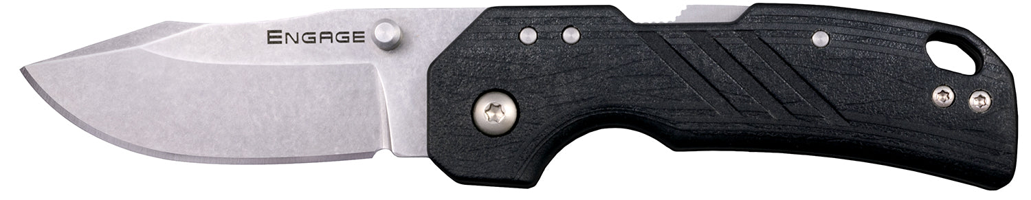 Cold Steel CSFL25DPLC Engage 2.5" Folding Clip Point Stonewashed 4116 SS Blade Black GFN Handle with Belt Clip
