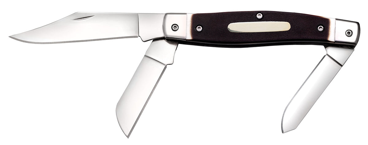 Cold Steel Stockman 3-Blade Folding Knife, 8Cr13MoV SS Clip/Sheepsfoot/Spey Blades, Bone Handle with Bolsters
